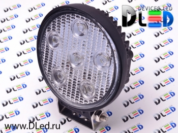   Фара рабочего освещения 6 led 18w (circle)