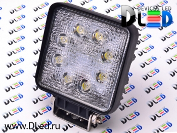   Фара рабочего освещения 8 led 24w (square)