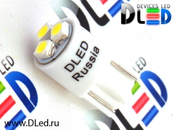   Автолампа светодиодная DLed T10 - W5W - 3 SMD 3528 (2шт.)