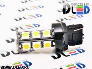   Автолампа светодиодная W21W - T20 - 7440 - W3x16d - 18 SMD 5050 Black (2шт.)