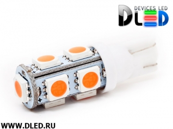   Автолампа светодиодная T10 - W5W - 9 SMD 5050 (пурпурная) (2шт.)