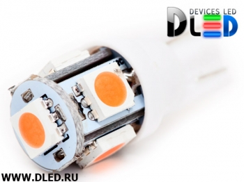   Автолампа светодиодная T10 - W5W - 5 SMD 5050 (пурпурная) (2шт.)