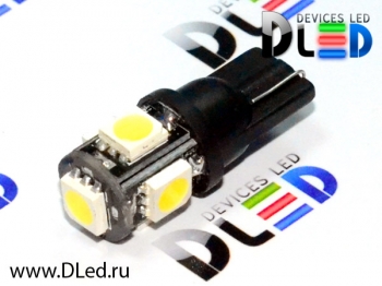   Автолампа светодиодная T10 - W5W - 5 SMD 5050 Black (2шт.)