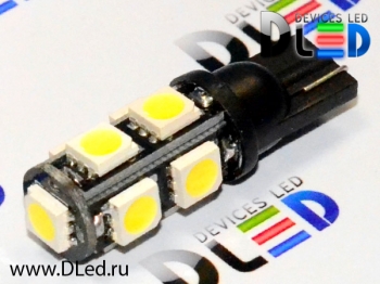   Автолампа светодиодная T10 - W5W - 9 SMD 5050 Black (2шт.)