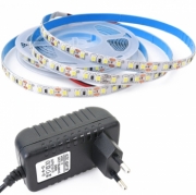   Cветодиодная лента 2 метра SMD 2835 (120 LED Теплый Белый 3200K) с блоком питания 12V 24W