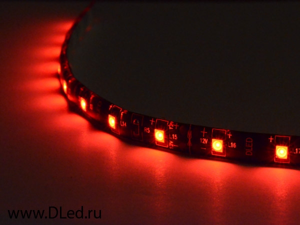   Светодиодная лента для авто 30см SMD 3528 18Led Красного свечения