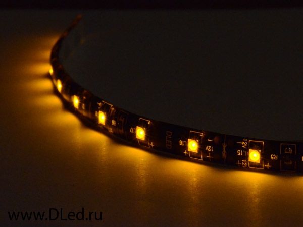   Светодиодная лента для авто 30см SMD 3528 18Led Желтого свечения