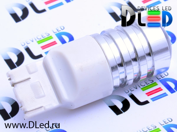   Автолампа светодиодная W21W - T20 - 7443 - W3х16q Cree - 5W + (Линза) (2шт.)