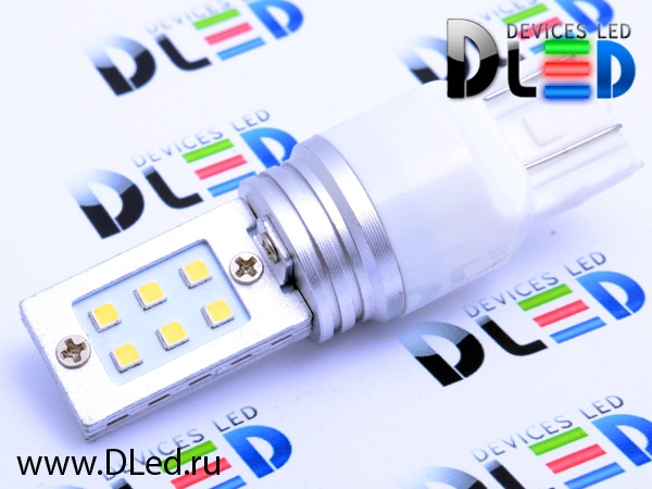   Автолампа светодиодная W21W - T20 - 7443 - W3х16q - 12 SMD 2323 (2шт.)