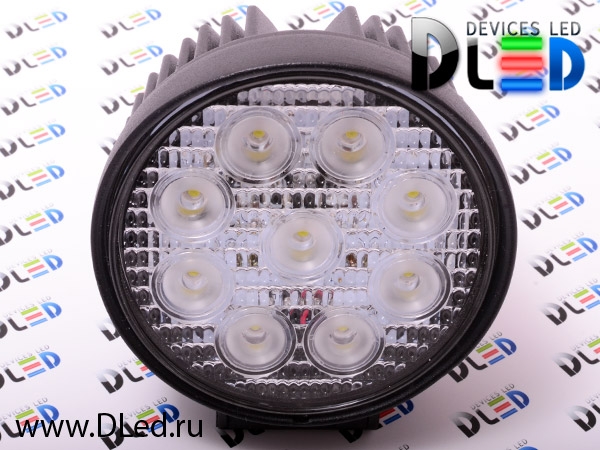   Фара рабочего освещения 9 led 27w (circle)