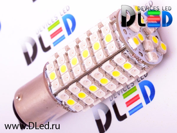   Автолампа светодиодная 1157 - P21/5W - BAY15d - 120 LED SMD3528 Белый-красный (2шт.)