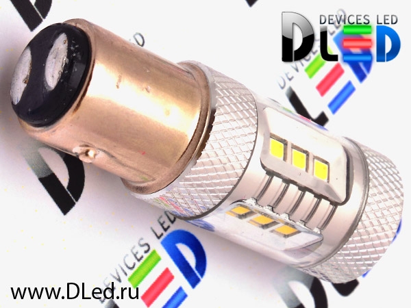   Автолампа светодиодная 1157 - P21/5W - S25 - BAY15d - 12 SMD2323 + 2 CREE XB + Линза (2шт.)