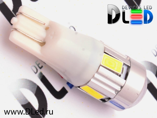   Автолампа светодиодная T10 - W5W - 4 SMD 5630 + СREE + Линза (2шт.)