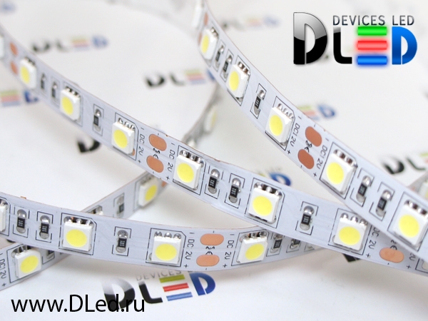   Светодиодная лента IP22 SMD 5050 (60 LED) 24V DC Белый