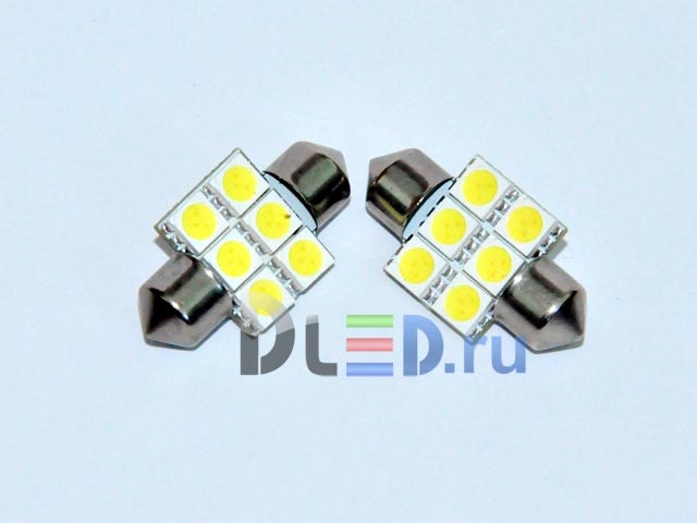   Автолампа-светодиодная 24V C5W FEST 31мм SV8,5 - 6 SMD 5050