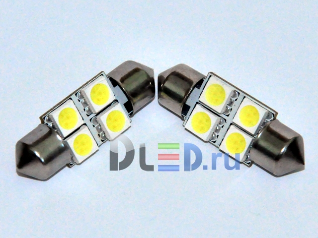   Автолампа светодиодная C5W FEST 31мм SV8,5 - 4 SMD (2шт.)