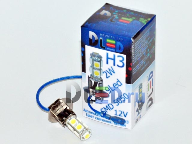   Автолампа светодиодная H3 - 9 SMD 5050 (2шт.)