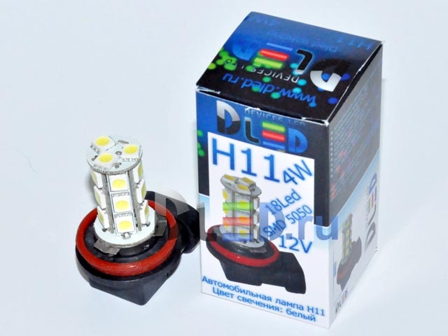   Автолампа светодиодная H11 - 18 SMD 5050 (1шт.)