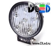   Фара рабочего освещения 6 led 18w (circle)