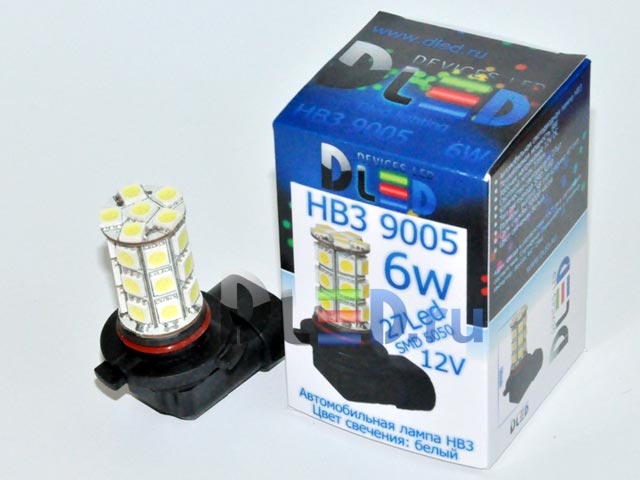   Автолампа светодиодная HB3 9005 27 SMD 5050 (2шт.)