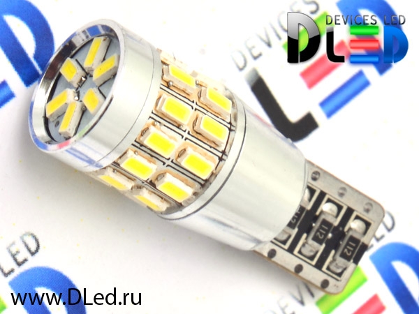   Автолампа светодиодная DLed T10 - W5W - 30 SMD 3014 (с обманкой) (2шт.)