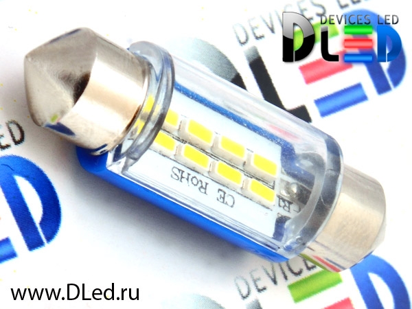   Автолампа светодиодная DLed C5W FEST 36мм + SV8,5 - 8 SMD3014 (2шт.)