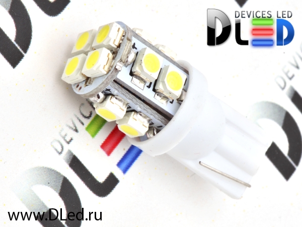   Автолампа светодиодная T10 - W5W - 12 SMD 3528 (2шт.)