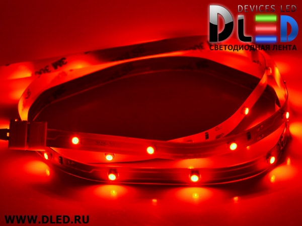   Светодиодная лента IP22 SMD 3528 (30 LED) 12V DC Красная