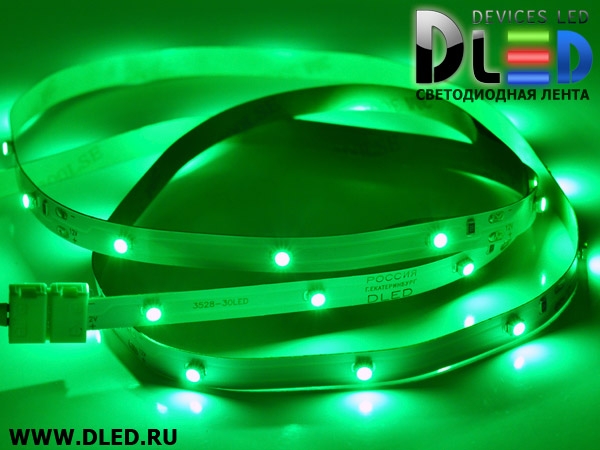   Светодиодная лента IP22 SMD 3528 (30 LED) 12V DC Зеленая