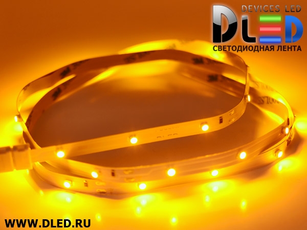   Светодиодная лента IP22 SMD 3528 (30 LED) 12V DC Желтая