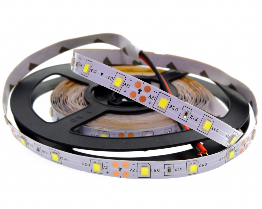   (8 катушек 5м) Светодиодная лента IP22 SMD 2835 (60 LED/M) 12V DC Белый 6500K 40 метров