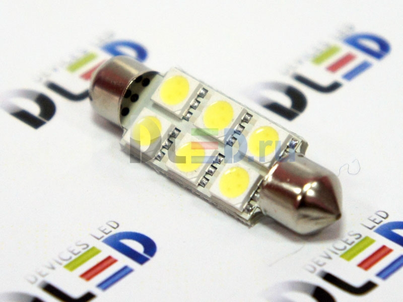   Автолампа светодиодная C5W FEST 41мм SV8,5 - 6 SMD (2шт.)