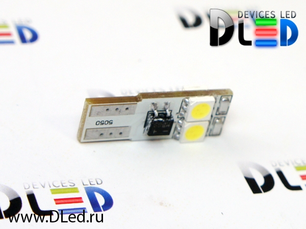   Автолампа светодиодная T10 - W5W - 4 SMD 5050 ( с обманкой) (2шт.)