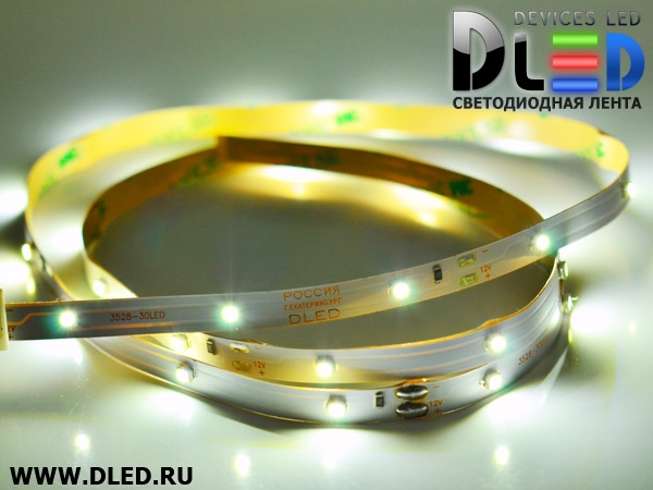   Светодиодная лента IP22 SMD 3528 (30 LED) 12V DC  Белый