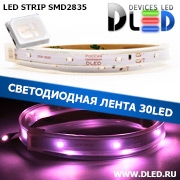   Влагозащищённая светодиодная лента SMD 2835 (30 LED) ip67 Пурпурный