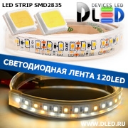   Влагозащищённая светодиодная лента в трубке SMD 2835 (120 LED) ip67 2Белый + Теплый белый