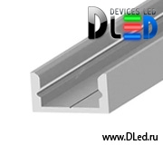   Алюминиевый профиль для светодиодной ленты 7x16мм (эконом)