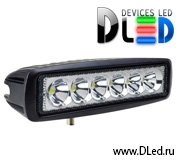   Фара рабочего освещения 6 led Epistar Dled 18W Flood Ближний свет (Точечный)