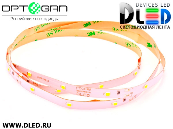   Светодиодная лента DLed IP22 Оптоган OLP-2835F2E-01A (30 LED) 12V DC  Холодный белый