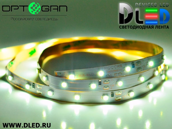   Светодиодная лента DLed IP22 Оптоган OLP-2835F2E-01A (60 LED) 12V DC  Холодный белый