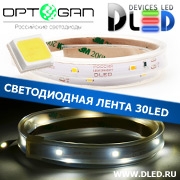   Влагозащищенная светодиодная лента в трубке DLed IP67 Оптоган OLP-2835F2E-01A (30 LED) 12V DC  Холодный белый