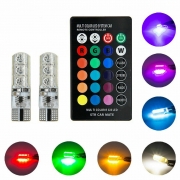   Автолампа светодиодная T10 - W5W - 6 SMD 5050 RGB (2шт.)