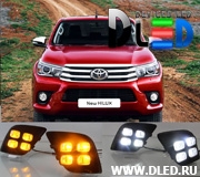   Штатные дневные ходовые огни Dled 2x12w Toyota Hilux 2015-2016