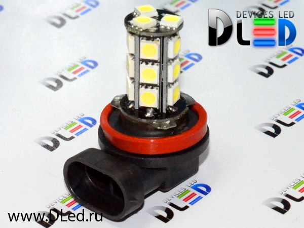   Автолампа светодиодная 24V H8 - 18 SMD 5050 Black