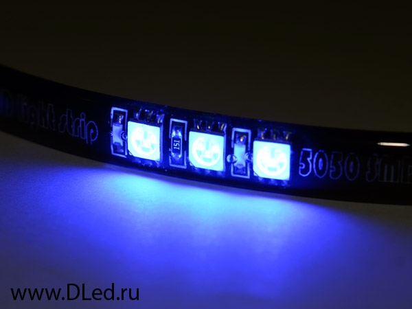   Светодиодная лента для авто 30см SMD 5050 15Led Синего свечения