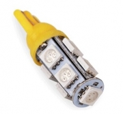   Автолампа светодиодная T10 - W5W - 9 SMD 5050 (желтый) (2шт.)