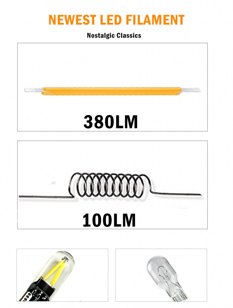   Автолампа светодиодная T10 - W5W - 1 COB SMD 1,2W 34x10MM 12V 2 лампы