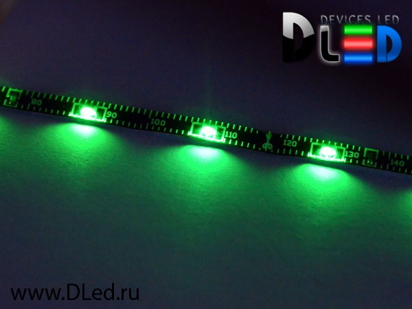   Светодиодная лента для авто 30см SMD335 15Led Зеленого свечения