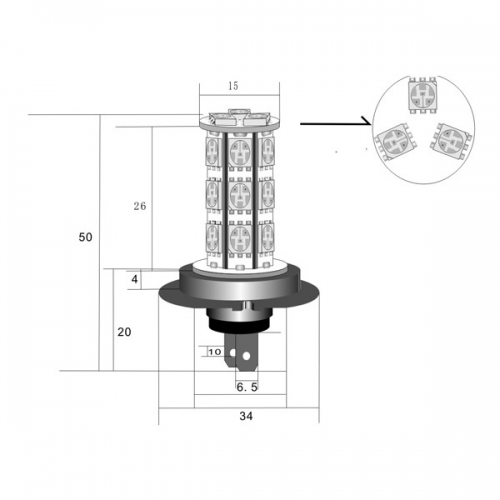 LED autolamp  H7 - 18 SMD 5050