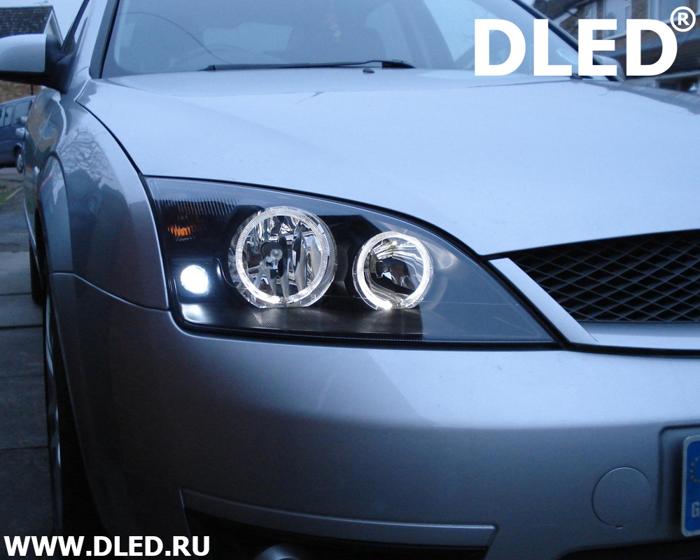 Купить LPFO35 Фары передние LED Angel Eyes Black Var2 для Ford Mondeo III с корректором в наличии